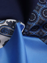 Blue Multipattern Silk Pocket Square - TOSSIDO