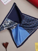 Blue Multipattern Silk Pocket Square - TOSSIDO