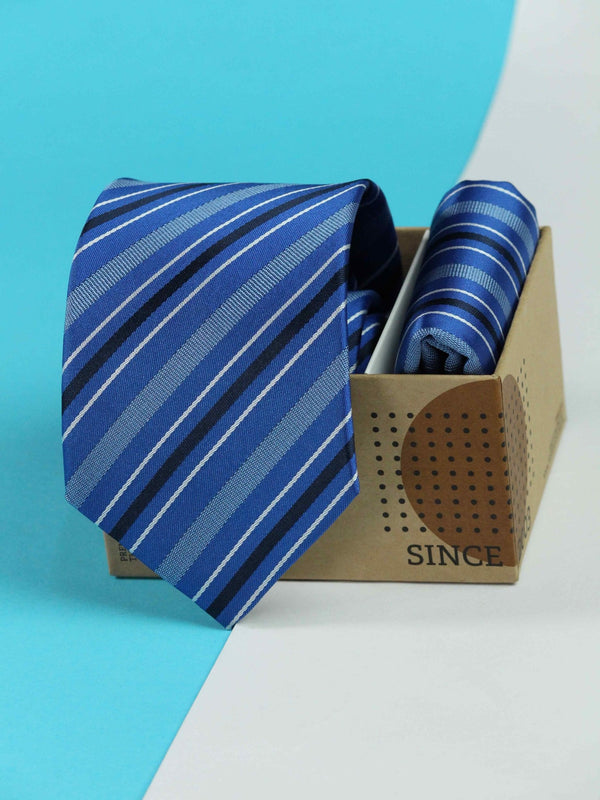 Blue Necktie & Pocket Square Giftset - TOSSIDO