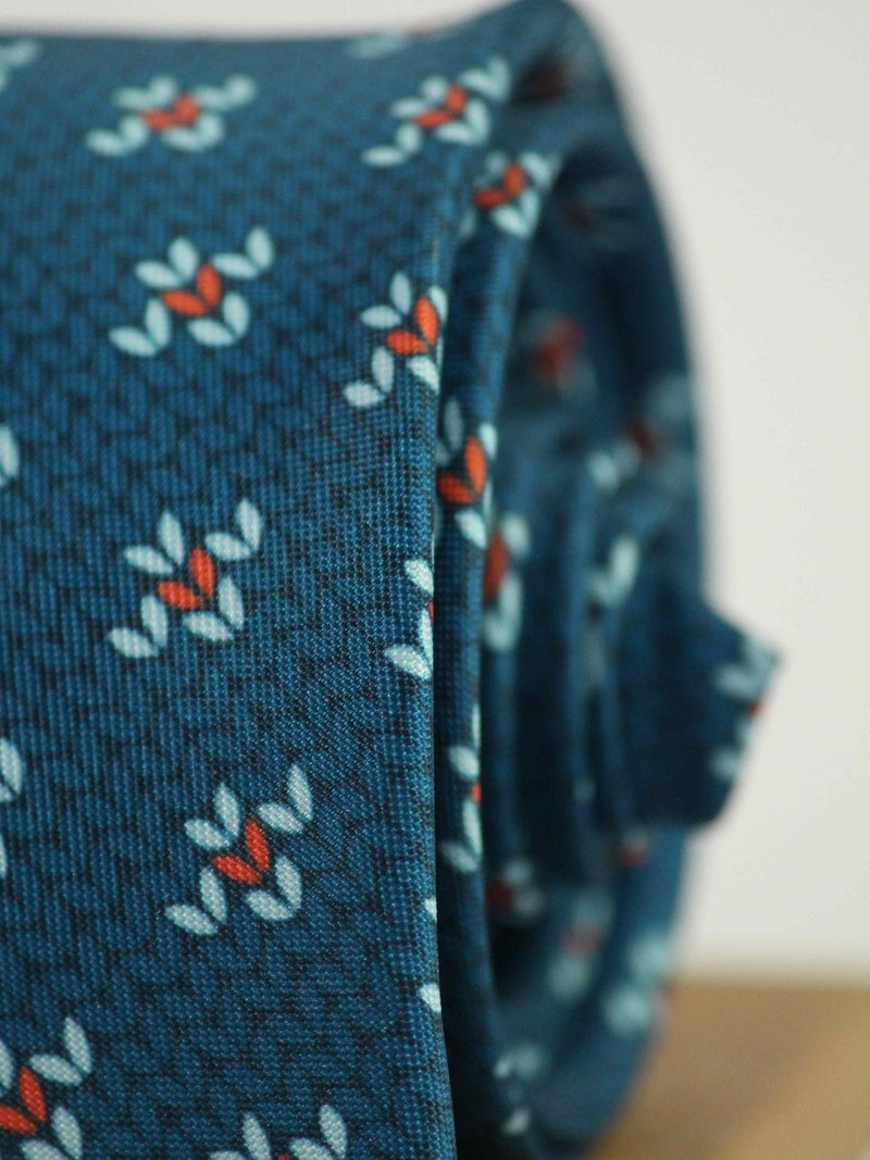 Blue Novelty Micro Fiber Necktie - TOSSIDO