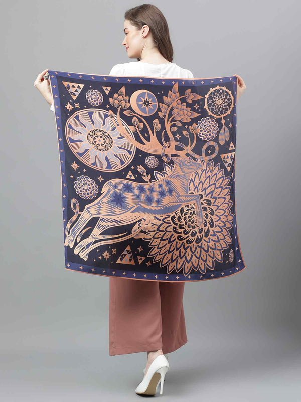 Blue Novelty Scarf & Scarf Bag Set - TOSSIDO