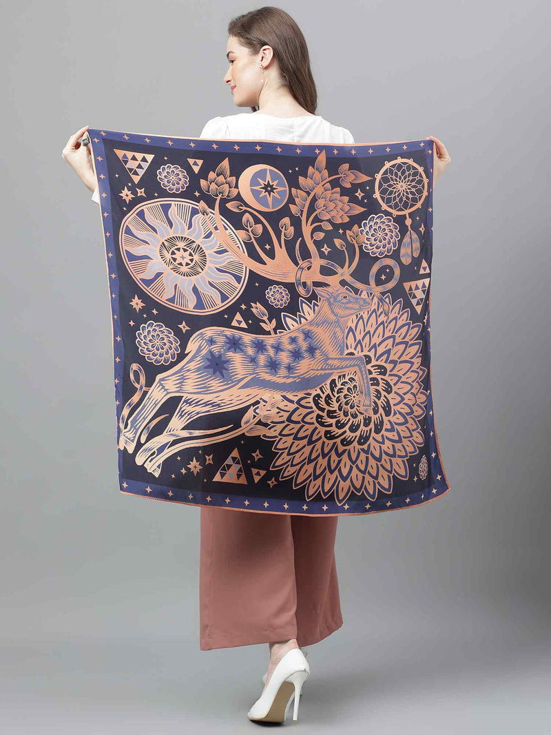Blue Novelty Scarf & Scarf Bag Set - TOSSIDO