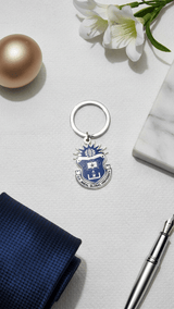 Blue on Silver JGU Crest Laminated Keychain - TOSSIDO