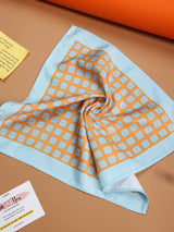 Blue & Orange Geometric Pocket Square - TOSSIDO