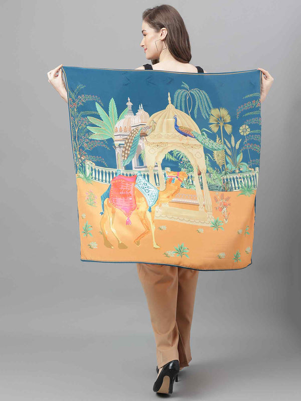 Blue & Orange Novelty Scarf & Scarf Bag Set - TOSSIDO