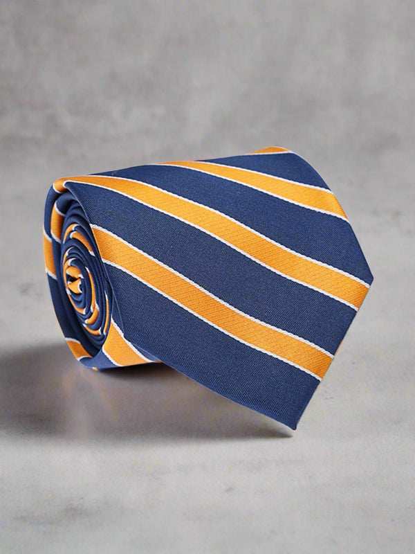 Blue & Orange Striped Necktie - TOSSIDO