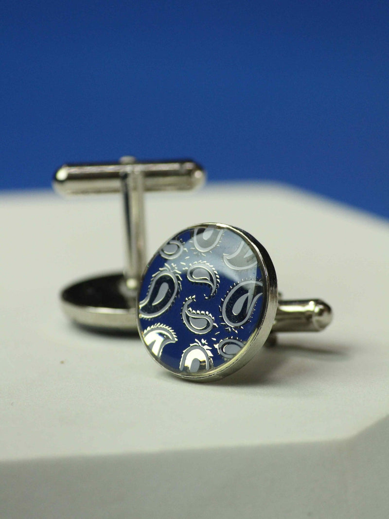 Blue Paisley Cufflinks - TOSSIDO