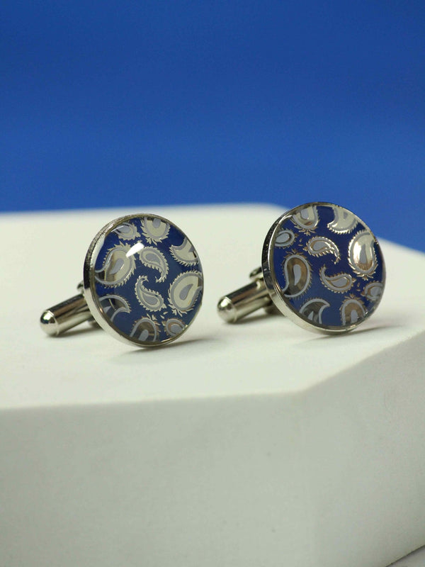 Blue Paisley Cufflinks - TOSSIDO