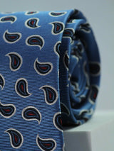 Blue Paisley Handmade Silk Necktie - TOSSIDO
