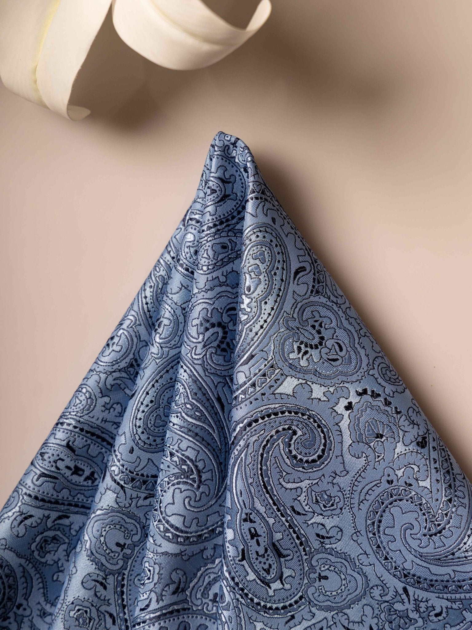 Blue Paisley Jacquard Pocket Square