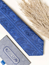 Blue Paisley Necktie Gift - set - TOSSIDO