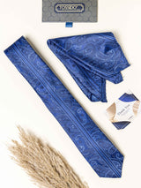 Blue Paisley Necktie Gift - set - TOSSIDO