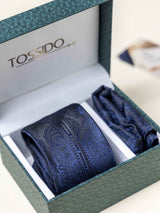 Blue Paisley Necktie Gift - set - TOSSIDO