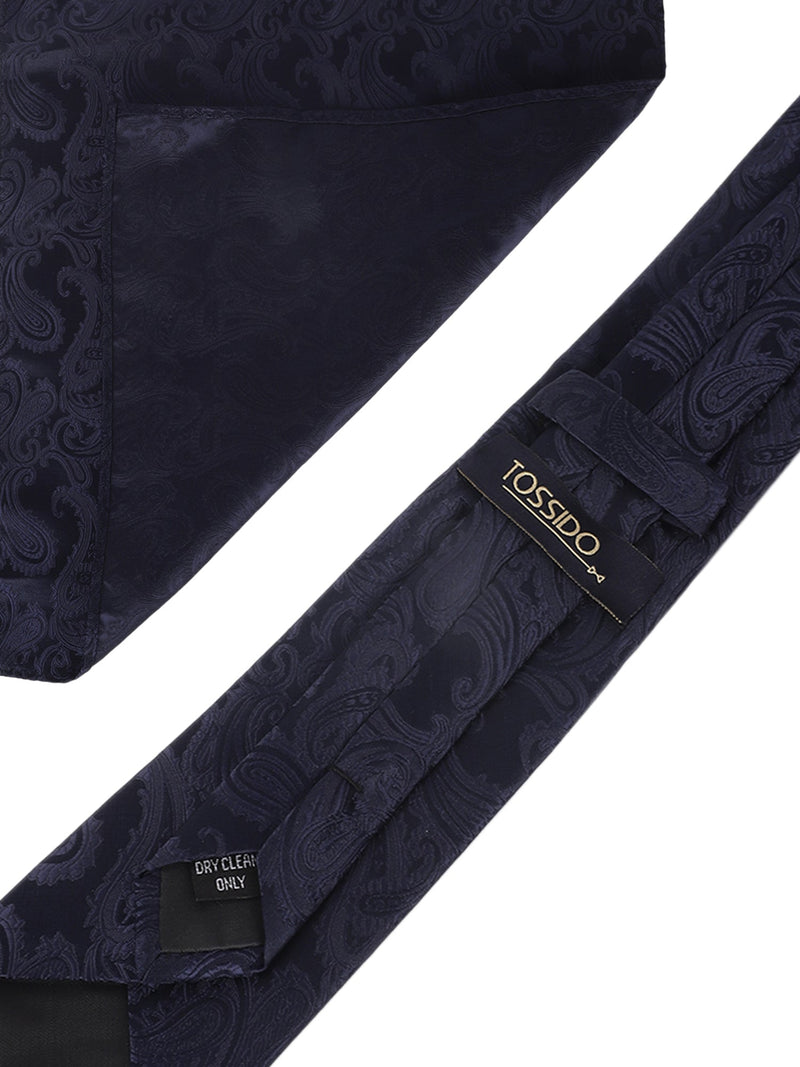 Blue Paisley Necktie & Pocket Square Giftset - TOSSIDO
