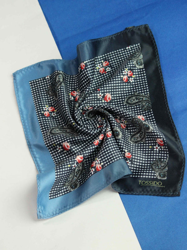 Blue Paisley Pocket Square - TOSSIDO