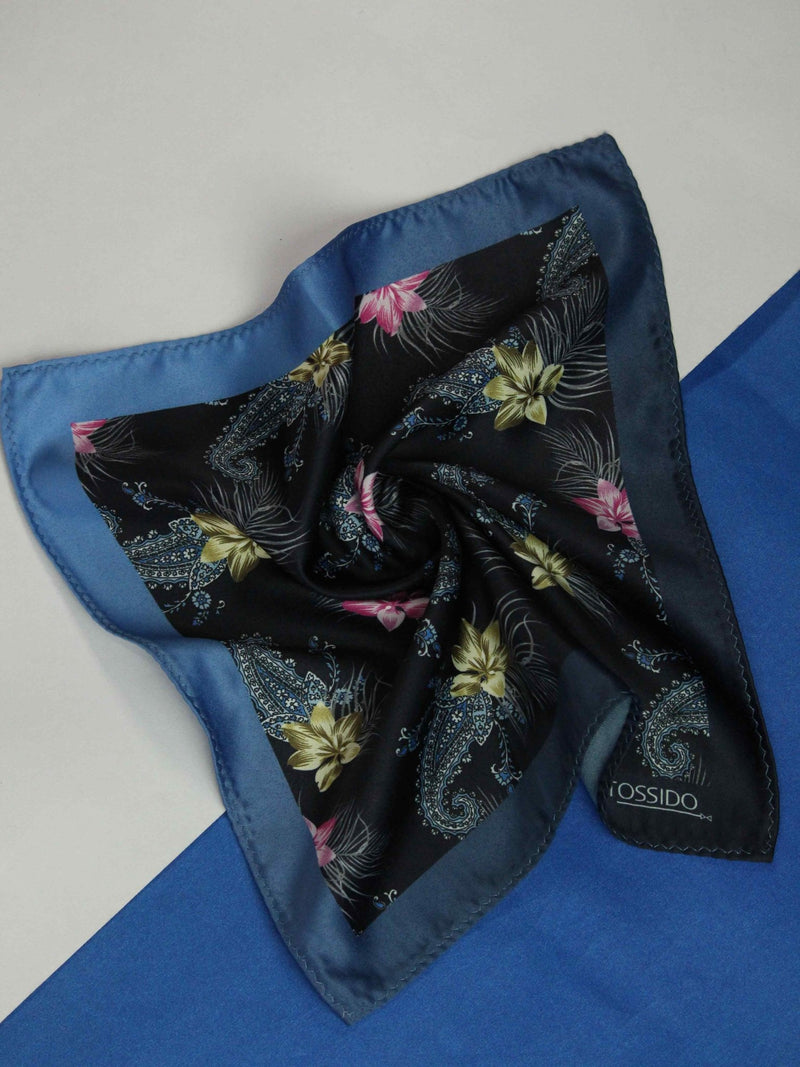 Blue Paisley Pocket Square - TOSSIDO