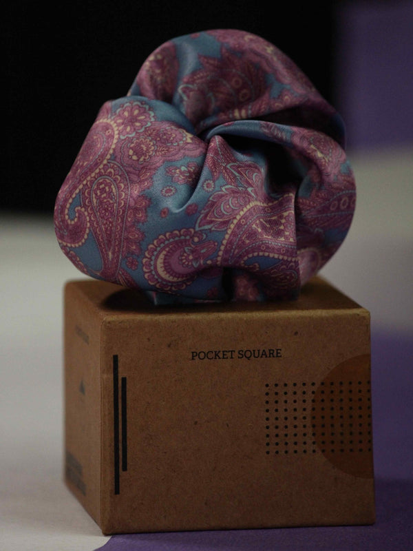 Blue Paisley Pocket Square - TOSSIDO