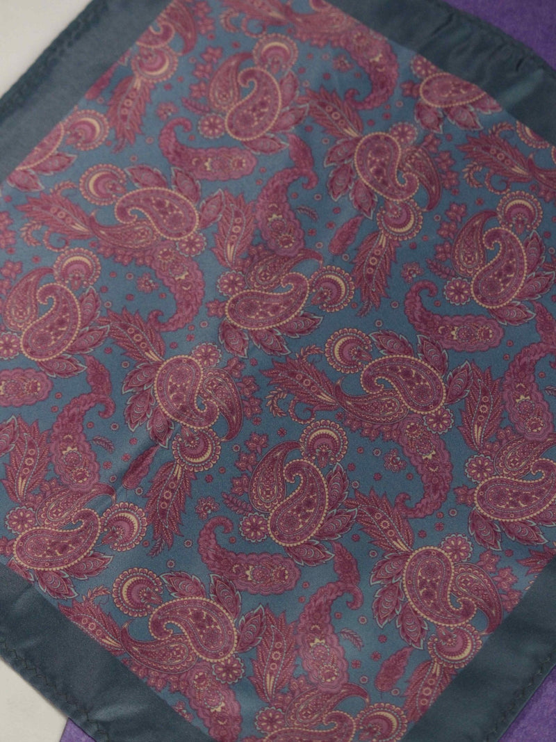 Blue Paisley Pocket Square - TOSSIDO