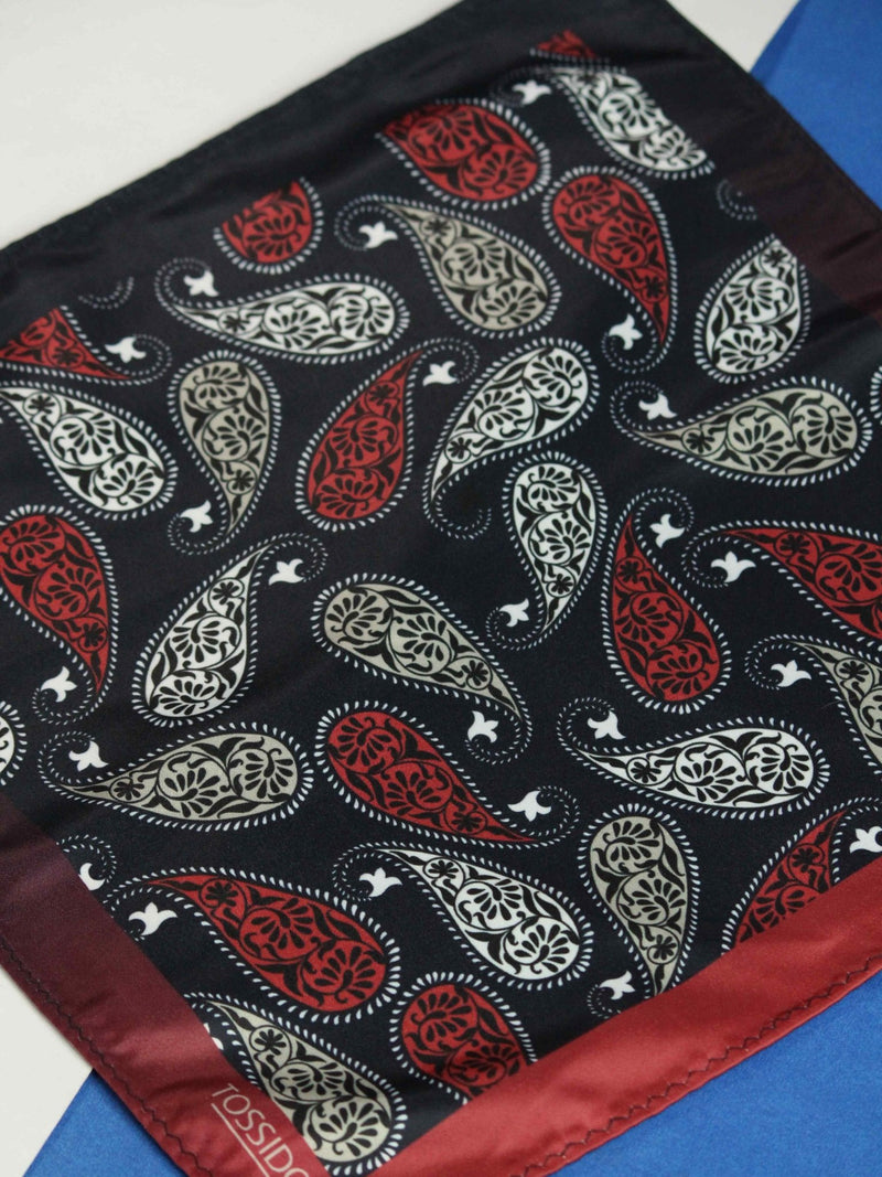 Blue Paisley Pocket Square - TOSSIDO