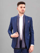 Blue Paisley Reversible Stole & Pocket Square Set - TOSSIDO