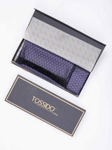 Blue Paisley Reversible Stole & Pocket Square Set - TOSSIDO