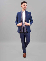 Blue Paisley Reversible Stole & Pocket Square Set - TOSSIDO