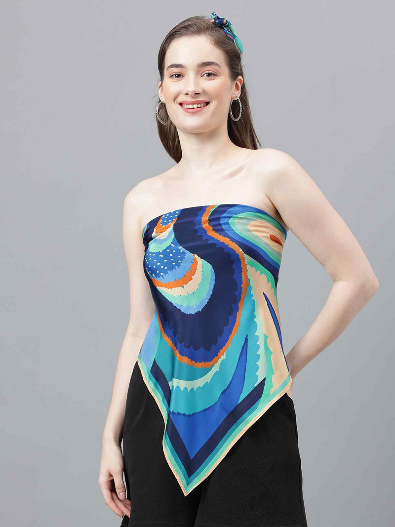 Blue Paisley Scarf & Scarf Bag Set - TOSSIDO