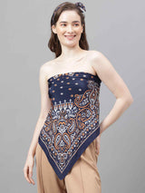 Blue Paisley Scarf & Scarf Bag Set - TOSSIDO