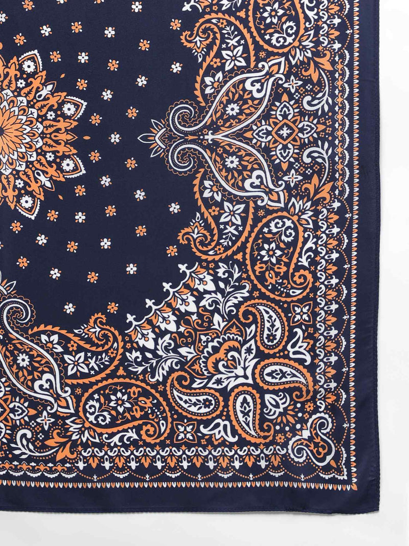 Blue Paisley Scarf & Scarf Bag Set - TOSSIDO