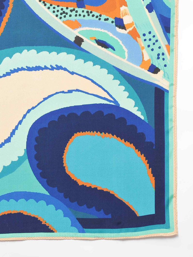 Blue Paisley Scarf & Scarf Bag Set - TOSSIDO