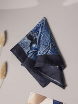 Blue Paisley Silk Pocket Square - TOSSIDO