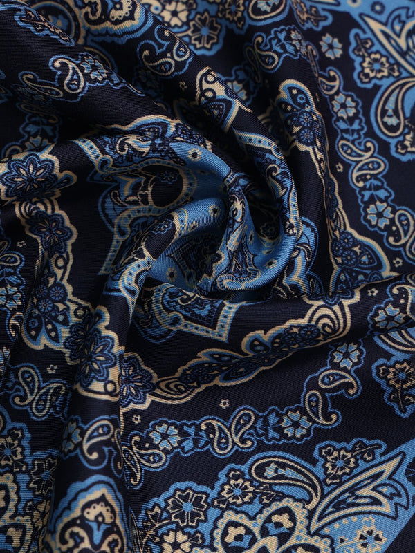 Blue Paisley Silk Pocket Square - TOSSIDO