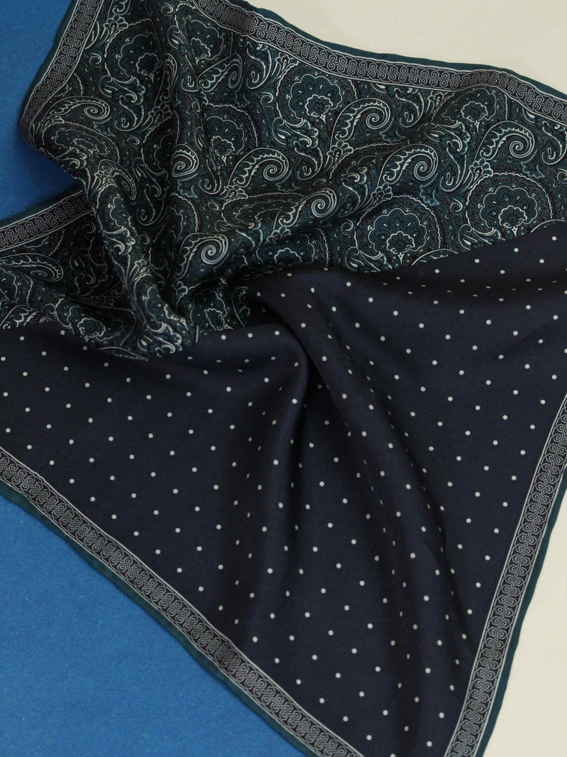 Blue Paisley Silk Pocket Square - TOSSIDO