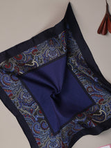 Blue Paisley Silk Pocket Square - TOSSIDO