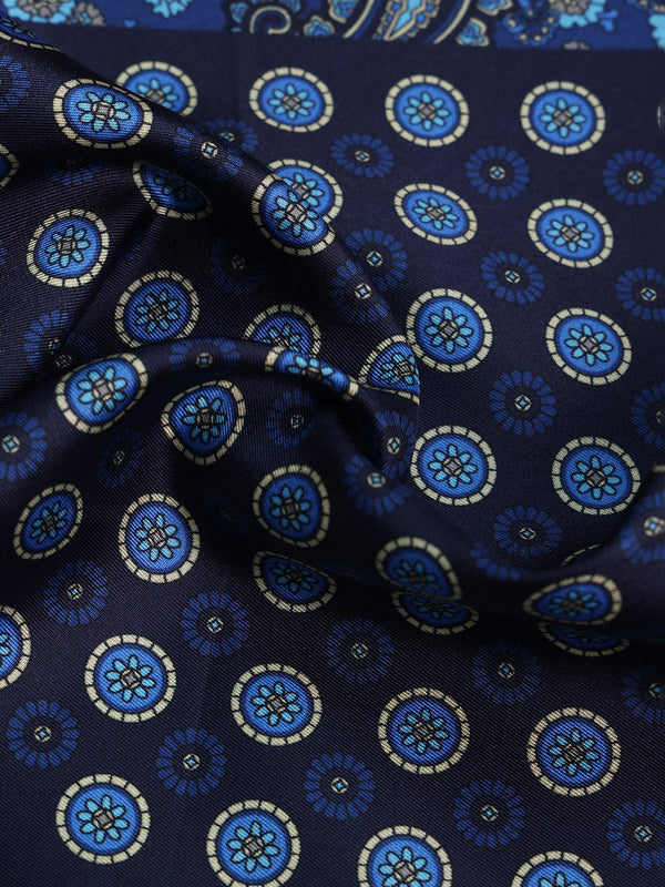 Blue Paisley Silk Pocket Square - TOSSIDO