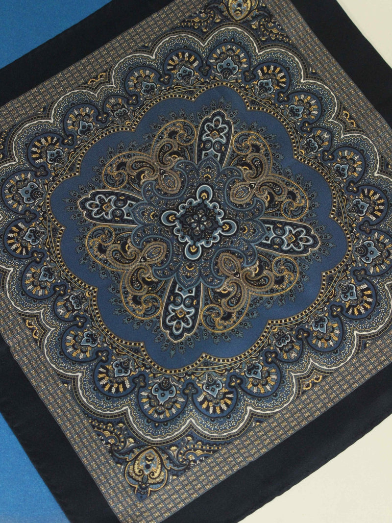 Blue Paisley Silk Pocket Square - TOSSIDO