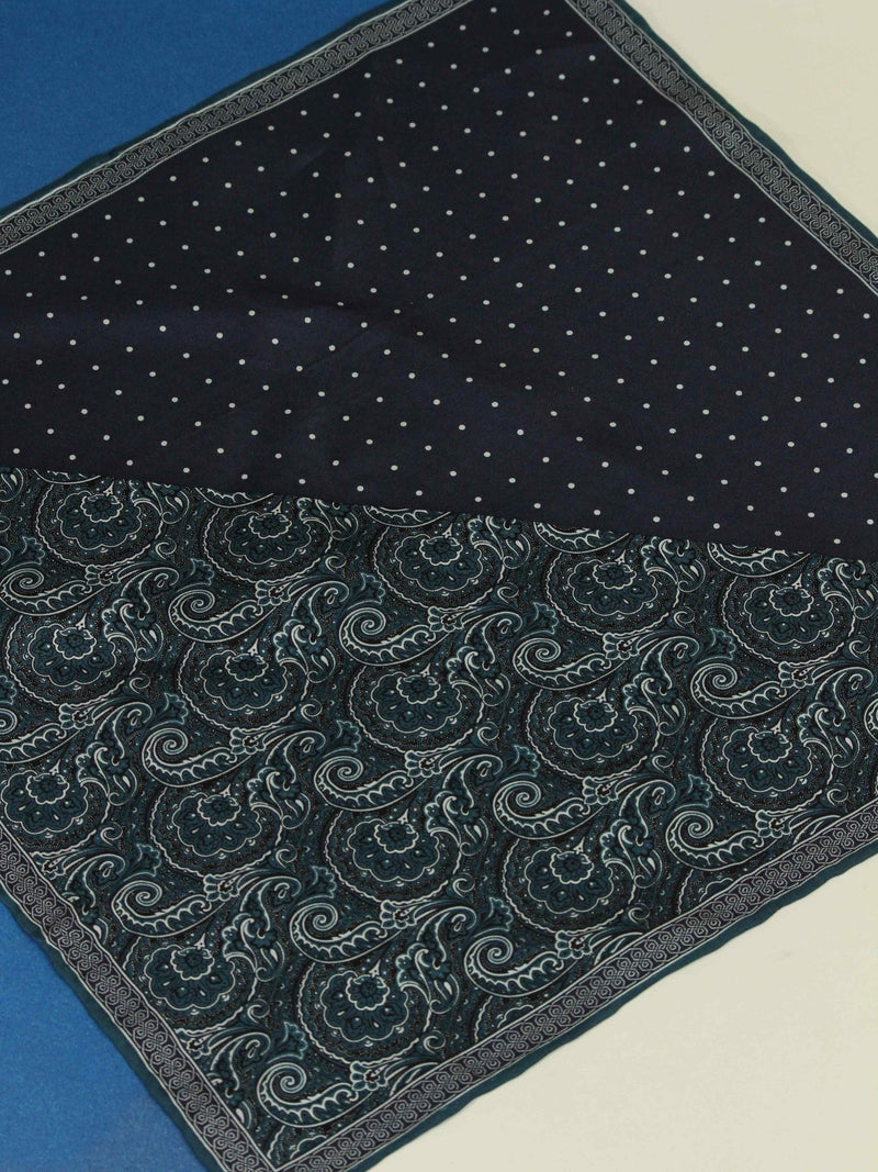 Blue Paisley Silk Pocket Square - TOSSIDO
