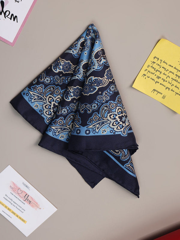 Blue Paisley Silk Pocket Square - TOSSIDO