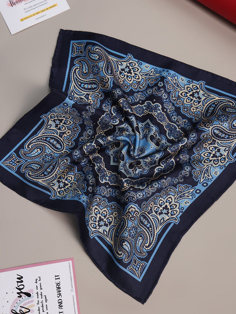 Blue Paisley Silk Pocket Square - TOSSIDO