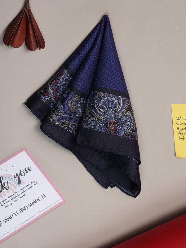 Blue Paisley Silk Pocket Square - TOSSIDO