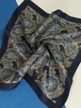 Blue Paisley Silk Pocket Square - TOSSIDO