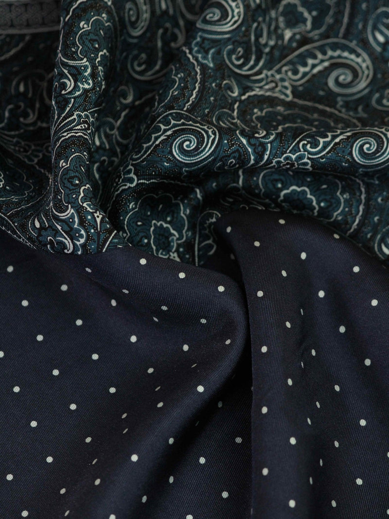 Blue Paisley Silk Pocket Square - TOSSIDO