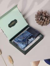 Blue Paisley Silk Pocket Square - TOSSIDO
