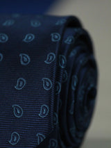 Blue Paisley Skinny Necktie - TOSSIDO