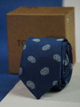 Blue Paisley Slim Necktie - TOSSIDO