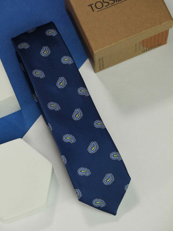Blue Paisley Slim Necktie - TOSSIDO