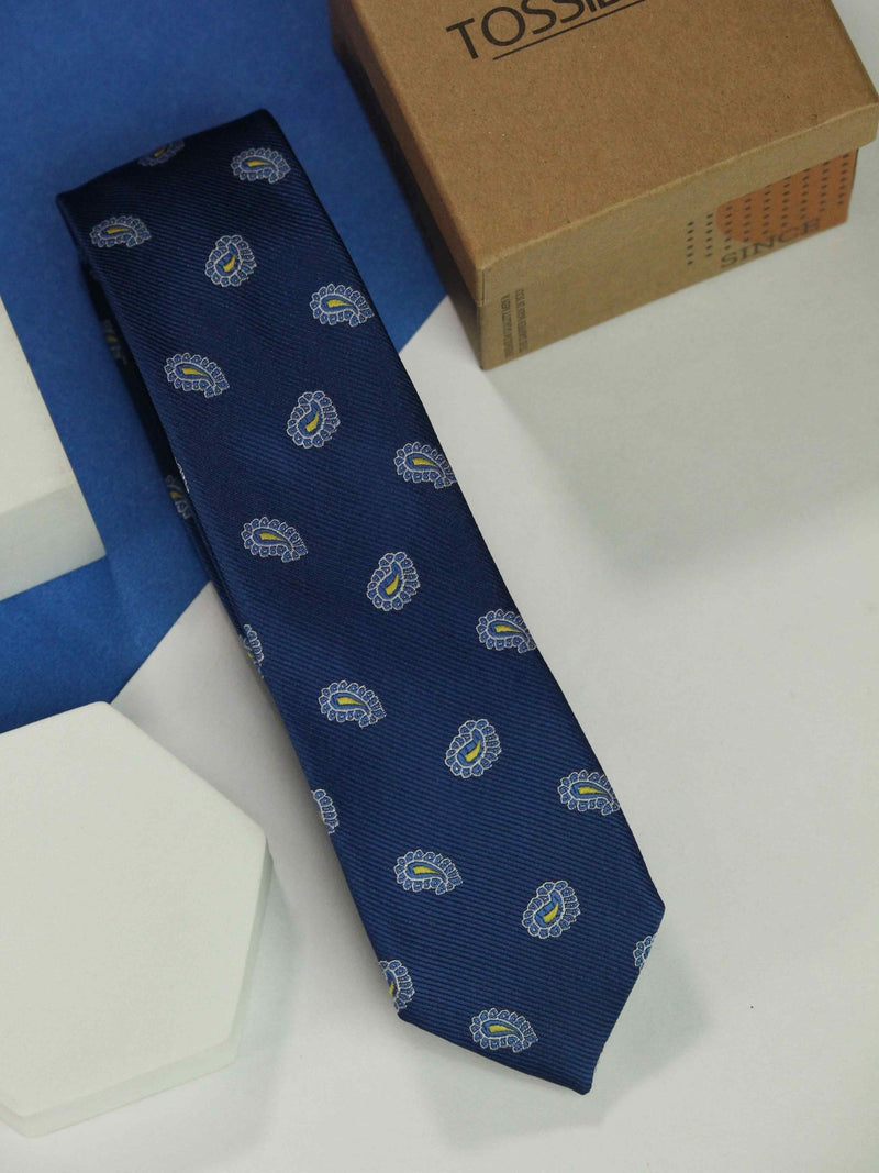 Blue Paisley Slim Necktie - TOSSIDO