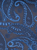 Blue Paisley Woven Ascot & Pocket Square - TOSSIDO