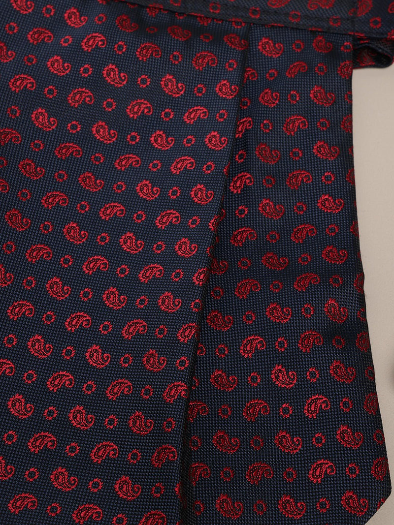 Blue Paisley Woven Cravat & Pocket Square Set - TOSSIDO