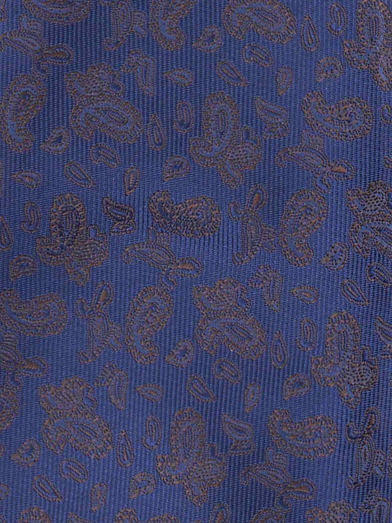 Blue Paisley Woven Cravat & Pocket Square Set - TOSSIDO